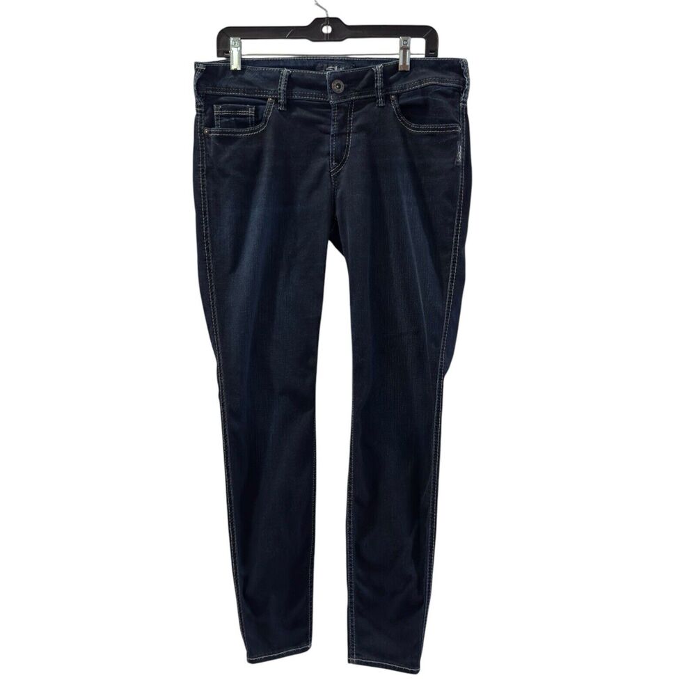 Silver Suki Skinny Jeans Womens Size 31X31 Dark Wash Denim Stretch Mid Rise Blue